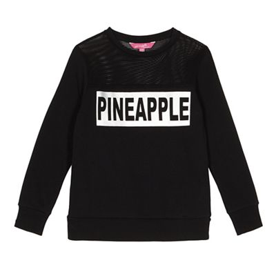 Pineapple Girls' black logo print sweater